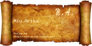 Miu Arika névjegykártya